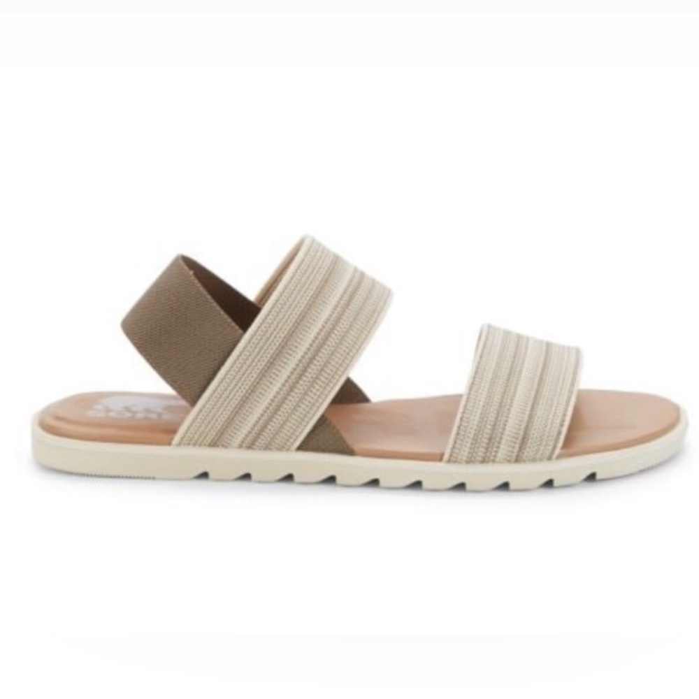 Sorel Women's Beige and Brown Strappy Elastic Sandals